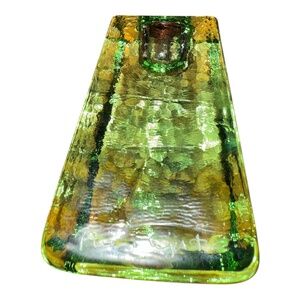 Signed Fire & Light Candle Holder Celery 3”